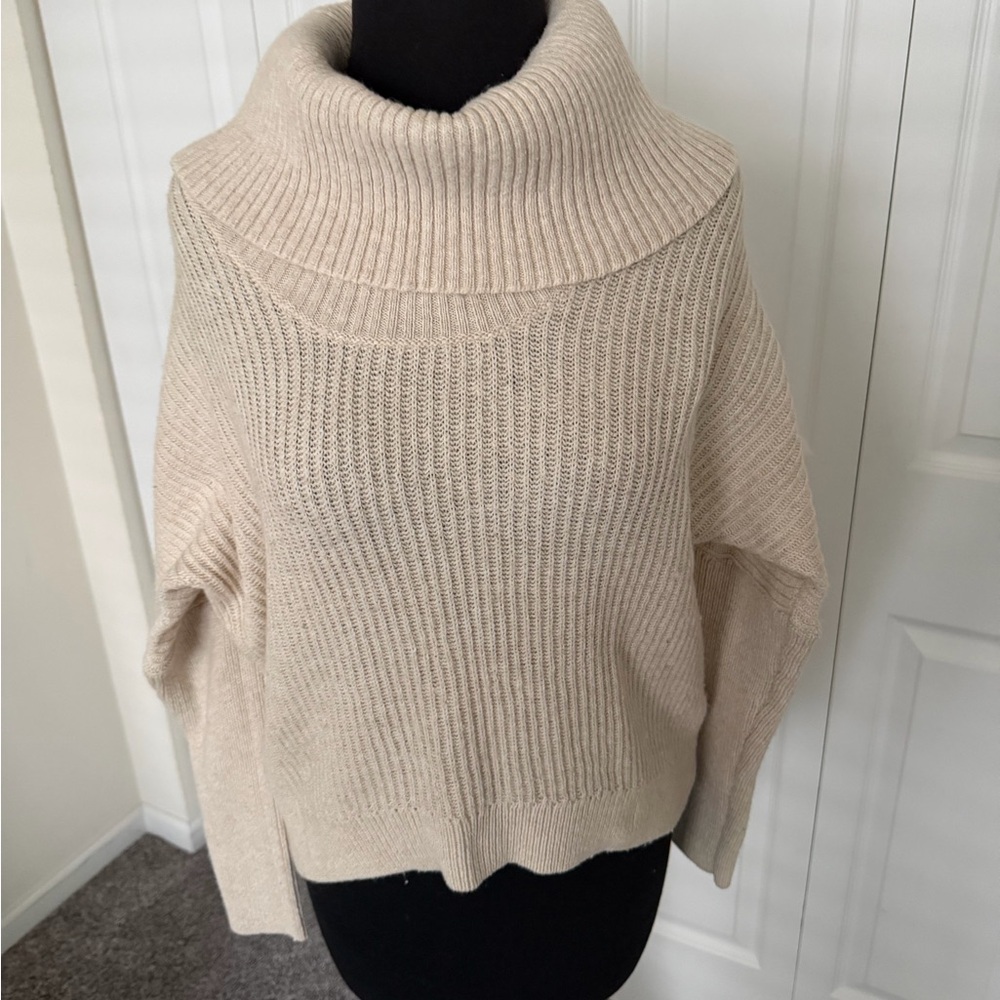 Lucky Brand Cream Cowl Neck Sweater